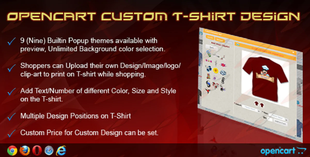 OpenCart Custom T-Shirt Design