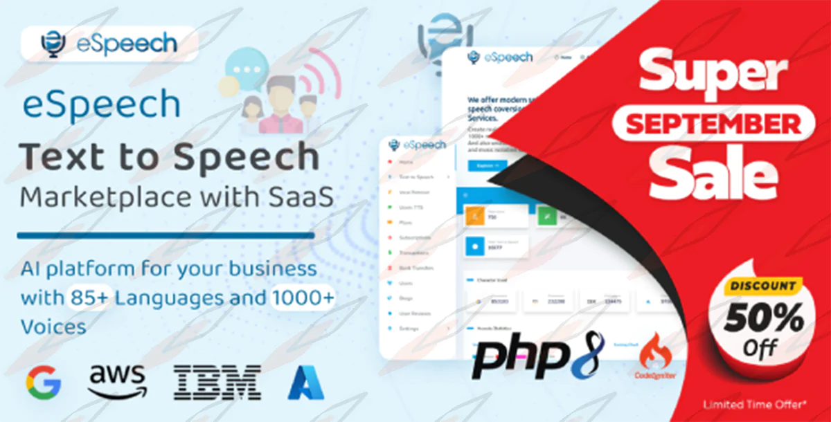 eSpeech - AI Text to Speech Marketplace with SaaS